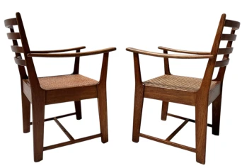 Two Modernist Art Deco Armchairs by Bas van Pelt for My Home, 1930s